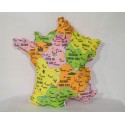 Coussin décoratif Carte de France - Rose