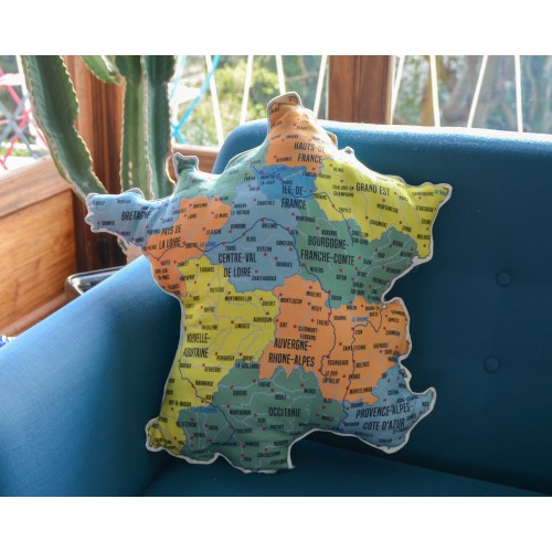 Coussin décoratif Carte de France - Villes