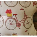 Coussin décoration Carte de France et vélo vintage