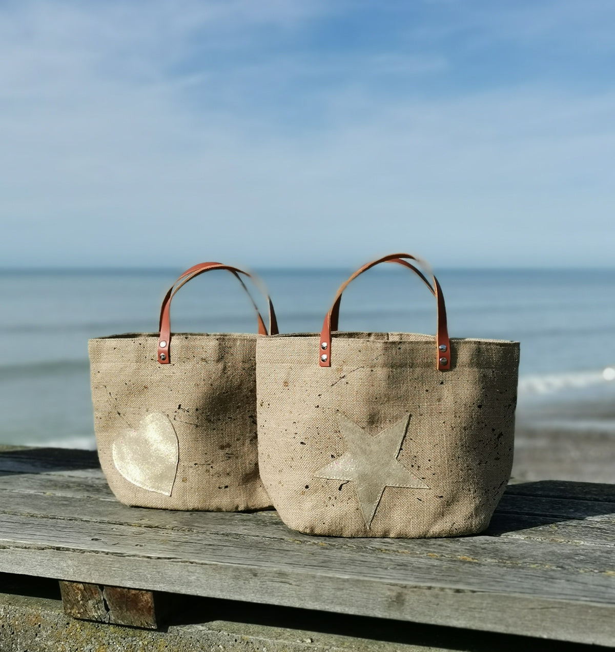 Panier en jute étoile ou coeur