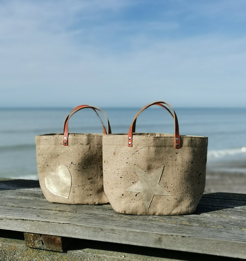 Panier en jute étoile ou coeur
