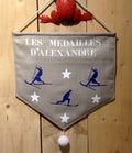 Blason porte-médailles personnalisable – Bleu
